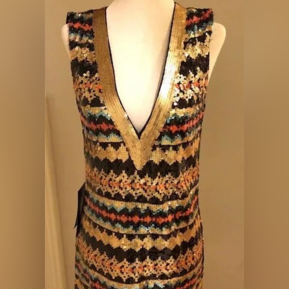 bebe Dresses & Skirts - 💋 bebe limited edition embellished sequin M gold dress New RARE 💋